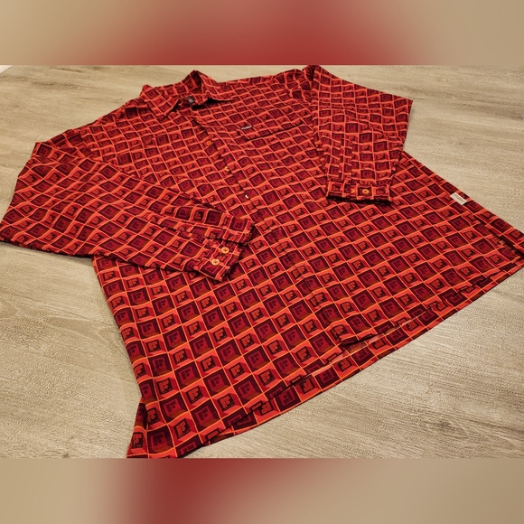 Vintage Fubu All Over Print Button Up Shirt Mens Size Large VTG 90s - Picture 2 of 9